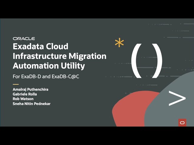 Exadata Cloud Infrastructure Migration Automation Utility for EXADB-D and EXACC