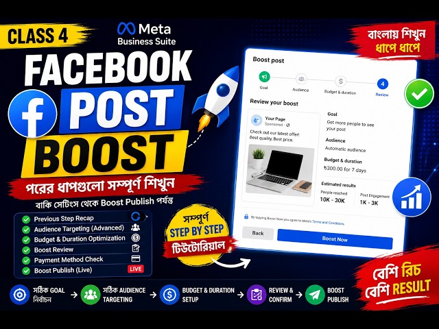 Class: 04 | Facebook Post Boost Bangla Part 2 | Review, Payment & Boost Publish