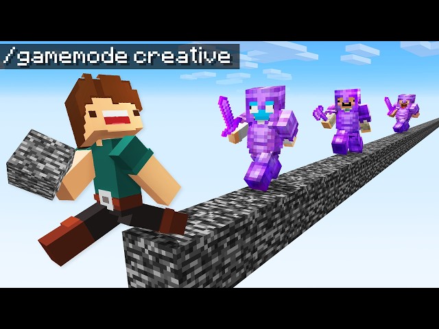 Minecraft Manhunt, But I Secretly Used CREATIVE MODE!
