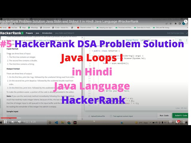 #5 HackerRank  Java Loops I  DSA  Problem Solution   in Hindi  Java Language #HackerRank
