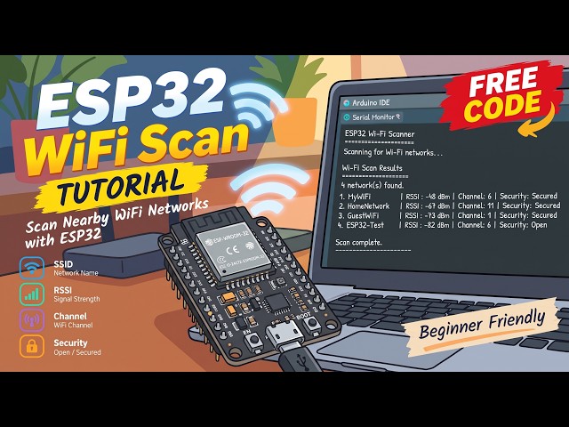 ESP32 WiFi Scan Tutorial | Scan Nearby WiFi Networks with ESP32