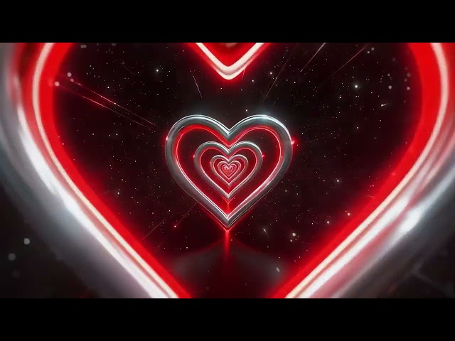 Neon Heart Background 3H [4K]❤️ Red Hearts Background | Led Lights Heart Video | Wallpaper Heart