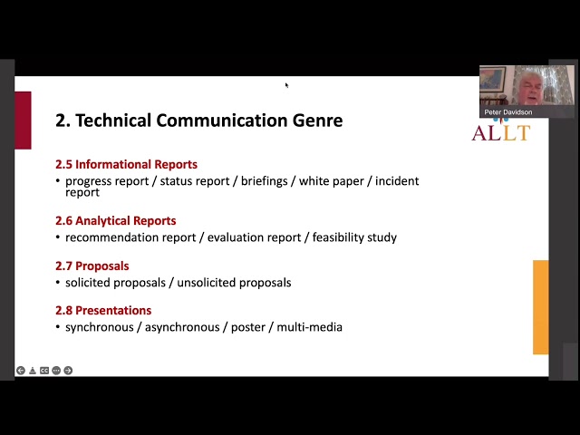 Jaime Buchanan, & Peter Davidson | An Introduction to Teaching Technical Communication . | ALLT 2022
