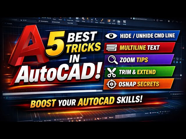 Learn these 5 AutoCAD Tricks | Work like a Pro |@cadmasteryy | #viralvideo #autocad