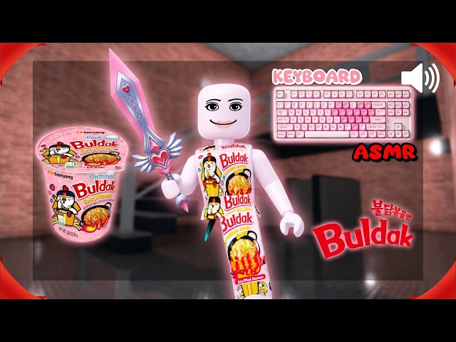 I Became BULDAK NOODLES in MM2..  (Keyboard ASMR)