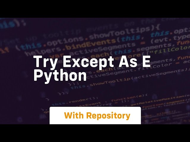 try except as e python