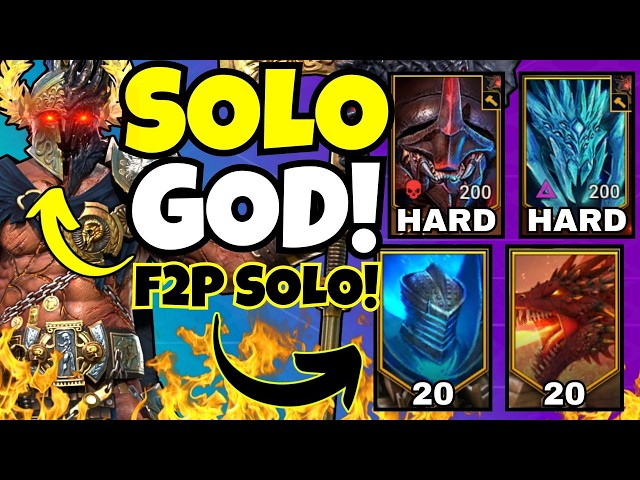 HE IS BUSTED - Day 26 F2P Pelops - SOLO Dragon, Golem, Scarab & Frost Spider! [Raid: Shadow Legends]