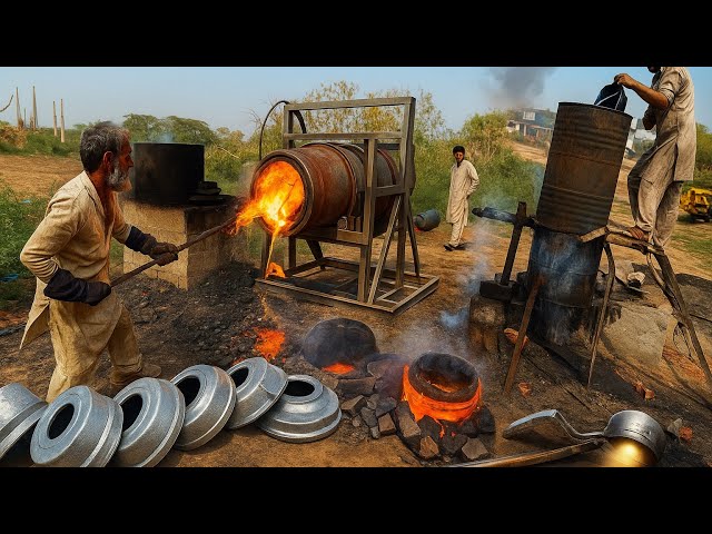 Manufacturing of a truck brake drums // How to Produce brake drum in local factory