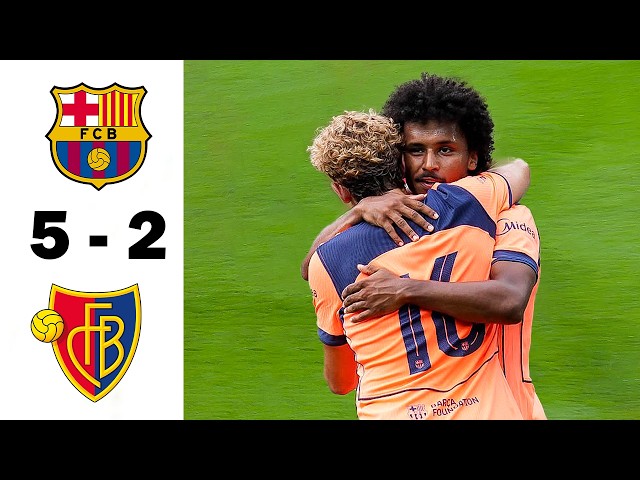 Barcelona 5-2 Basel | All Goals & Highlights | Adeyemi Scores.