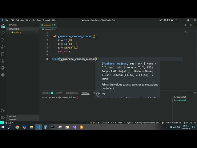 🎲 Python Trick: Generate a Random Number Without random! 😲