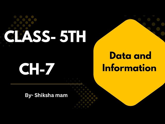 Class- 5th | Ch-7 Topic- Data and Information | #education #computer #tutorial #onlineeducator