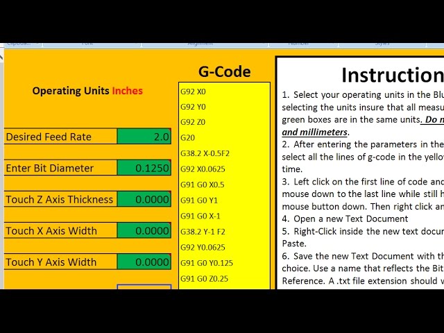 G Code Generator version 6a3