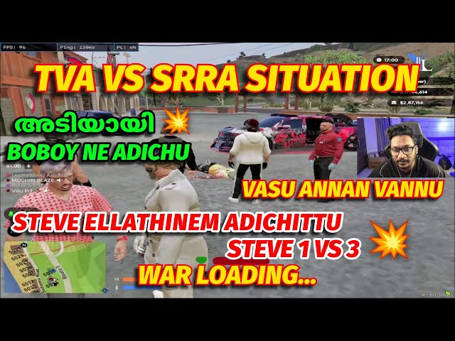TVA VS SRRA അടിയായി 💀🔥| STEVE ADICHITTU 1V3 😱🔥| VASU ANNAN VANNU💥| WAR LOADING🔥
