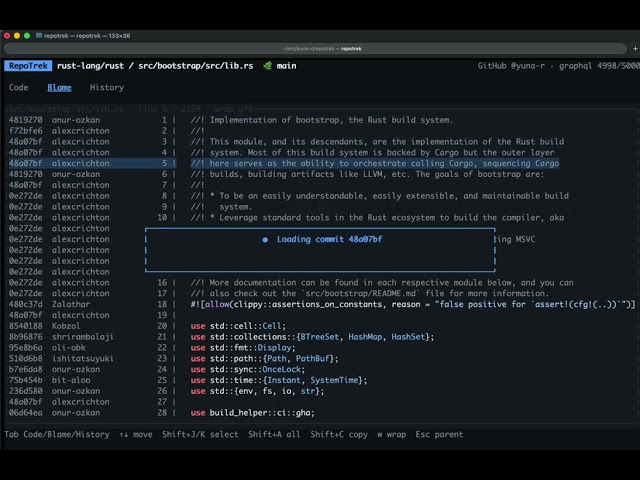RepoTrek v0.3.9 - A Terminal-First GitHub Source Browser Built with Rust