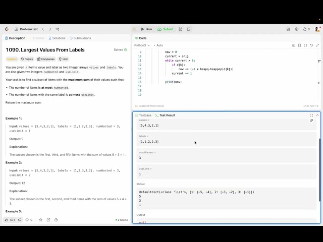 Largest Values From Labels
