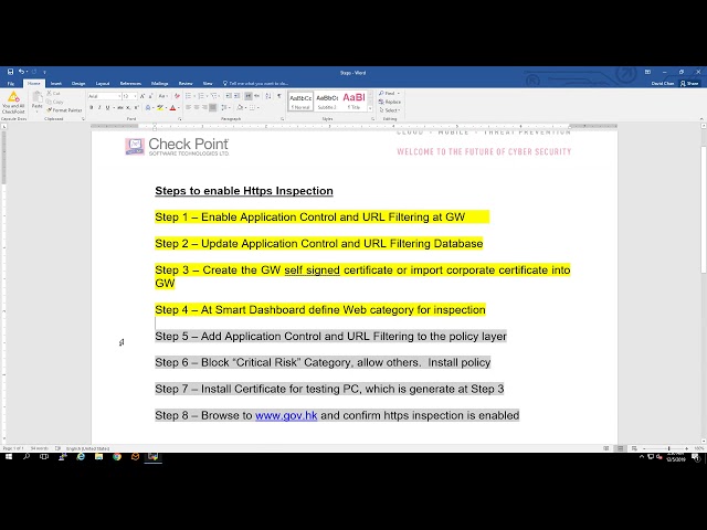 05 - How to configure HTTPS inspection on Check Point security gateway