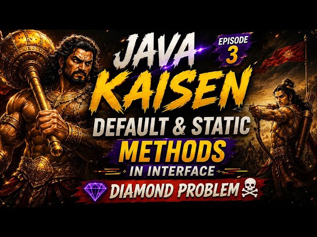 Bheem clears Java 8 Interview ⚔️ Default & Static Method explained Mahabharat Anime| Java Kaisen Ep3