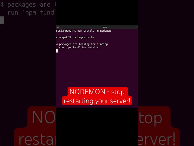 Nodemon Saves Hours of Development Time! #webdev #tutorial