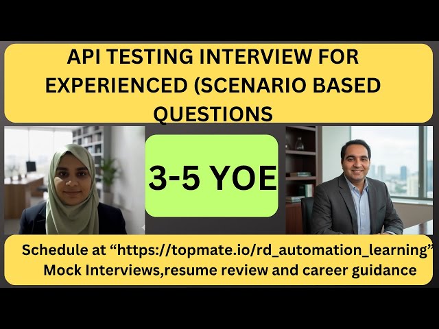 API Testing Interview Questions and Answers| 3+ YOE | API Interview| RD Automation Learning