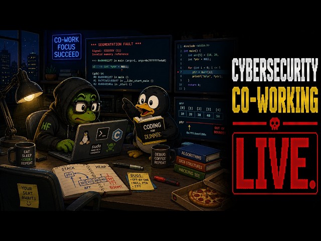 CYBERSECURITY CO-WORKING & HANGOUT LIVE! Learn C Programming | Study With Me