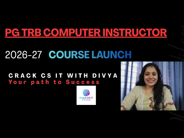 🚀 PG TRB Computer Science Course 2026–27 Admissions are Now Open!