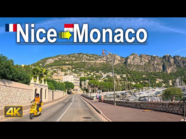 Driving from Nice to Monaco along the Côte d'Azur (aka French Riviera)