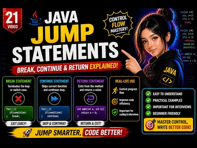 Jump Statements in Java 🔥 break, continue & return Explained