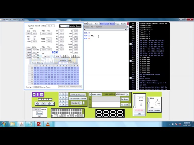 How to multiply numbers in 8051 Micro controller using EdSim simulator