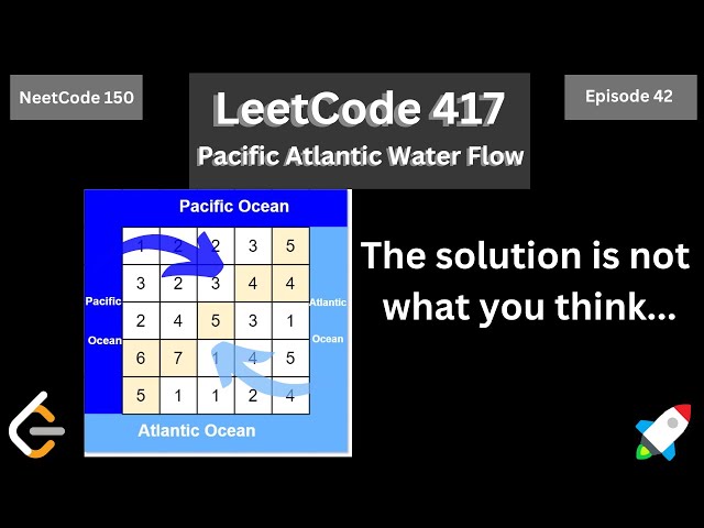 LeetCode 417(Pacific Atlantic Water Flow) using Python | Solving the NeetCode 150 | Episode 42