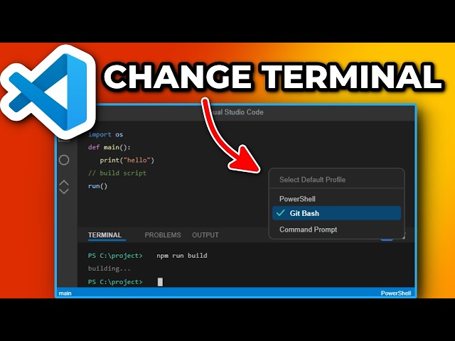 How to Change the Default Terminal in VS Code (PowerShell, Command Prompt, Git Bash)