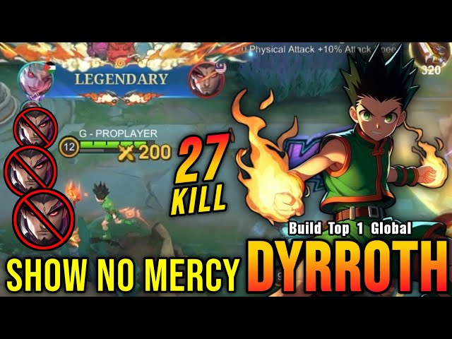 27 Kills!! Monster Dyrroth NonStop Delete Yu Zhong!! - Build Top 1 Global Dyrroth ~ MLBB