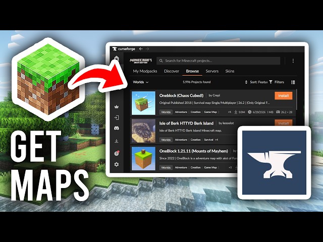 How To Download Maps On CurseForge For Minecraft - Tutorial