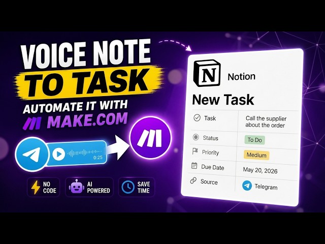 Make.com Notion Automation: Voice Notes to Structured Tasks (FREE)