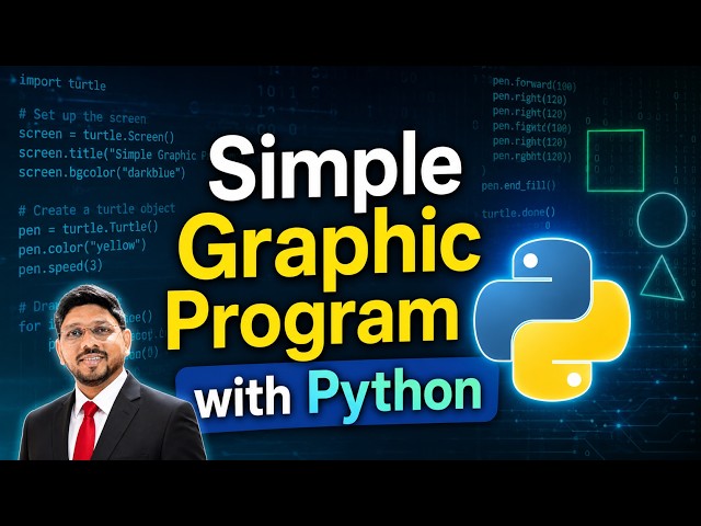Simple Graphic Program with Python | Beginner Turtle Graphics Tutorial