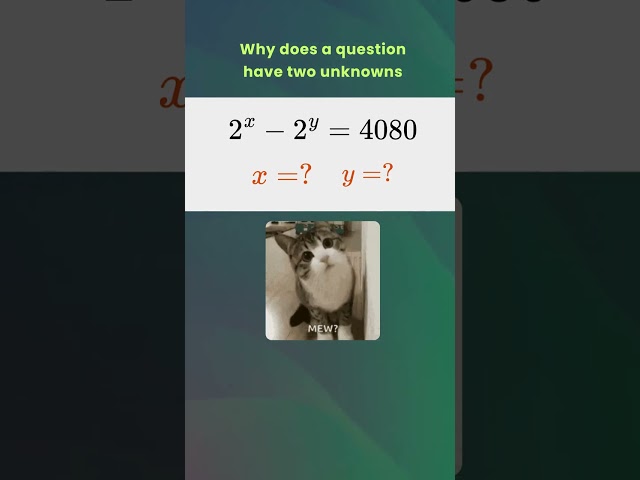 🙀 Why does a question have two unknowns?? #calculation #mathquestion #mathskill