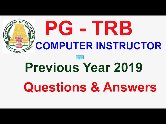 TRB  Computer Instructor Previous Year Question and Answer  23-6- 2019 |  VIBRANT ONLINE ACADEMY