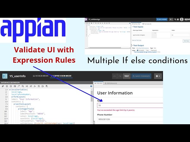 Validate Interface with Expression Rules | Appian Tutorial