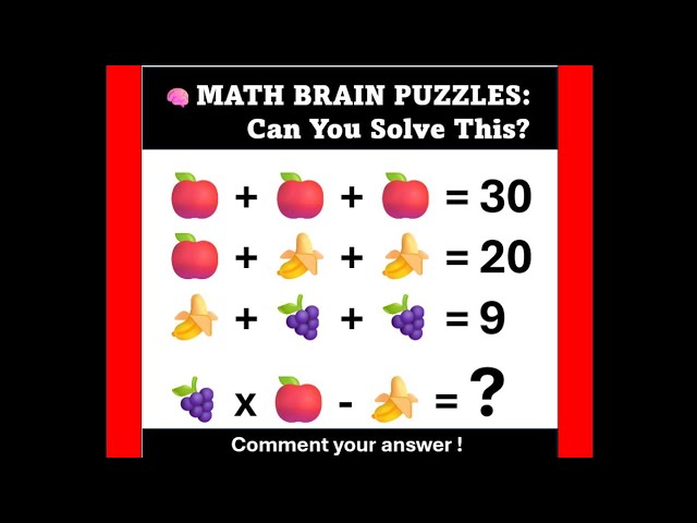 Math Brain Puzzle: Can You Solve the Picture Equation? #mathpuzzle , #mathbrainteaser , #mathshorts