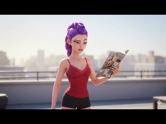 KPop Demon Hunters 2 Huntrix lies back defeated, placing frozen grapes like tiny cooling charms