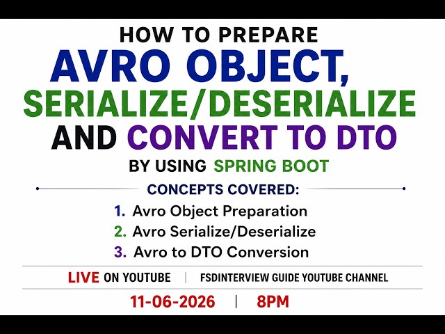 How to Prepare Avro Objects, Serialize/Deserialize & Convert to DTO in Spring Boot #avro part-8