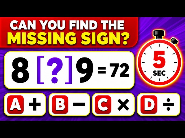 🧩 Can You Find the Missing Sign in 5 Seconds?➕➖✖️➗ | Math Brain Challenge #mathquiz