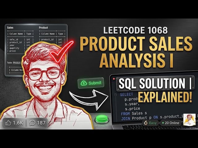LeetCode -1068 Product Sales Analysis I (SQL Solution )