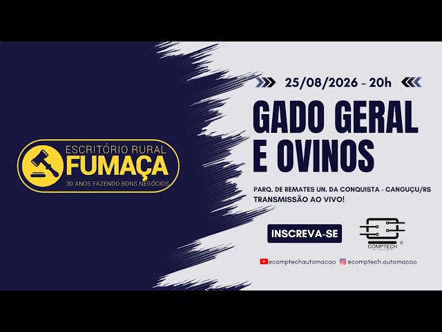 REMATE DE GADO GERAL E OVINOS ESC. RURA FUMAÇA - 20H