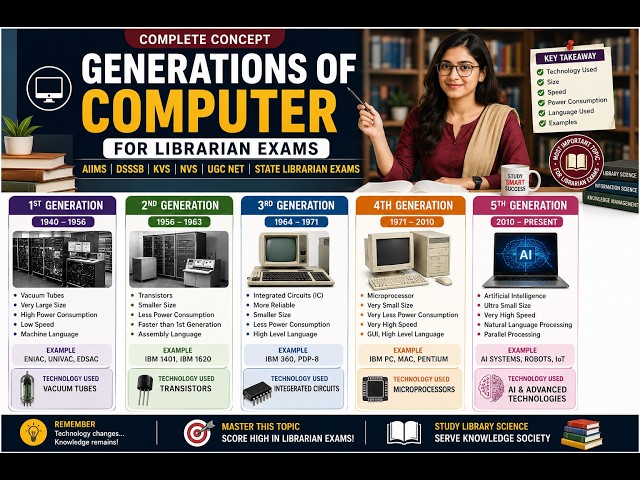 Computer Generations in One Shot | Complete Concept for All Librarian Exams