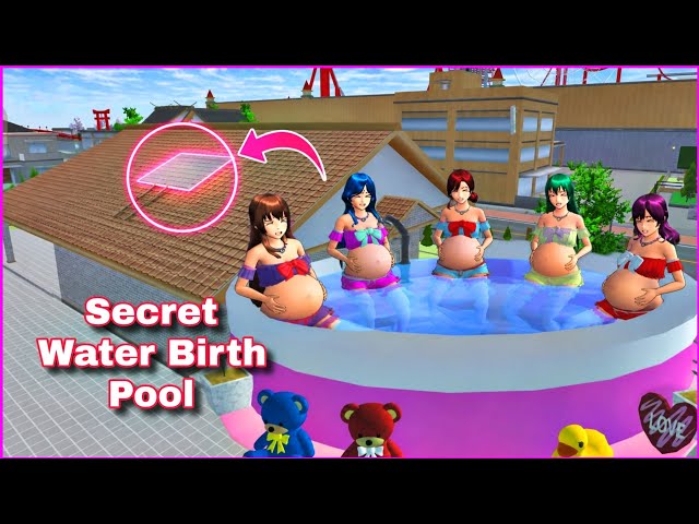 5 Pregnant Moms Hide Inside the Secret Water Birth Pool | Sakura School Simulator 