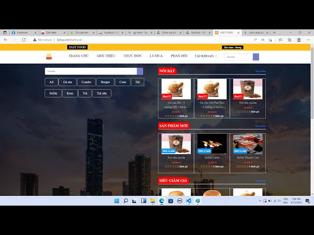 Cách cài đặt source code web bán hàng thức ăn nhanh