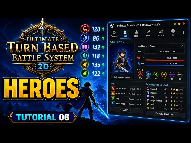 Ultimate Turn-Based Battle System for Unity | Tutorial 06 Heroes
