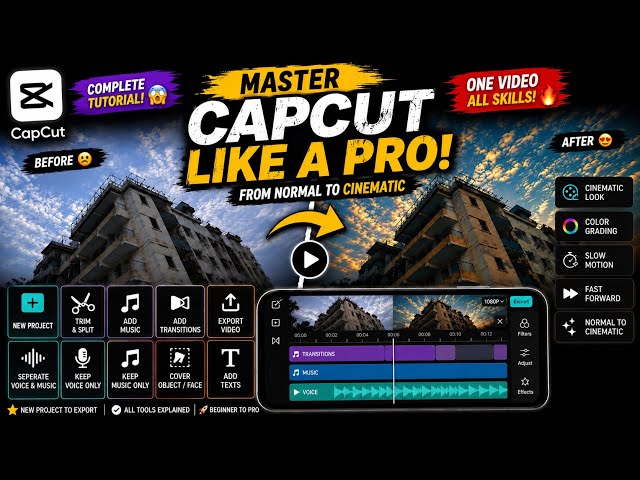 CapCut Video Editing Tutorial 2026 🔥 From Beginner to Cinematic Pro | Complete CapCut Guide