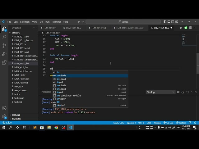 1101 Sequence Detector Verilog Test Bench || Part 2 || Non-Overlapping Mealy FSM || @vlsipp