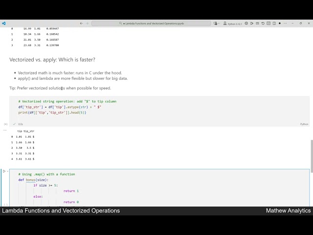 Master Lambda Functions & Vectorized Operations in Pandas for Faster Data Analysis